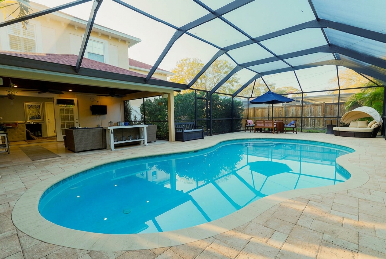 Enclosed lanai pool at 4147 Huntington St NE
